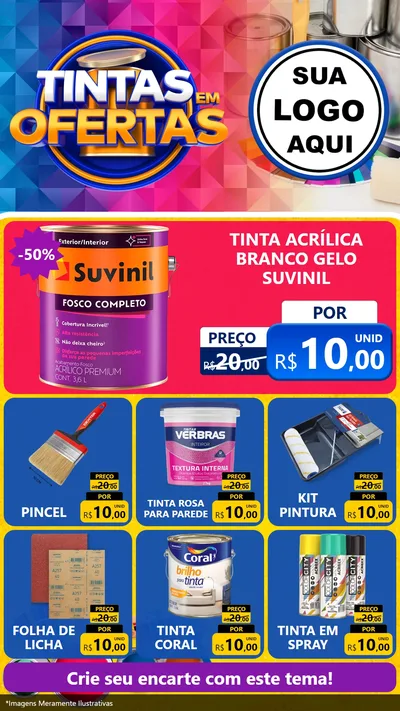 Modelo de Rede Social para Stories com o tema Tintas em Ofertas para Tintas e Ferramentas