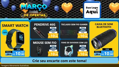 Modelo de TV para TV Horizontal com o tema Março de Ofertas para Informática