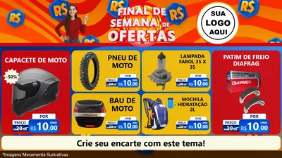 Modelo de TV para TV Horizontal com o tema Final de Semana de Ofertas para Moto peças