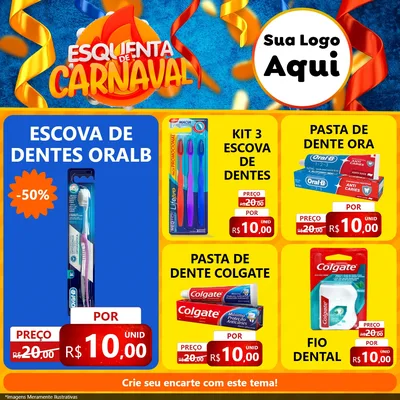 Modelo de Rede Social para Feed Facebook com o tema Esquenta de Carnaval para Higiene Pessoal