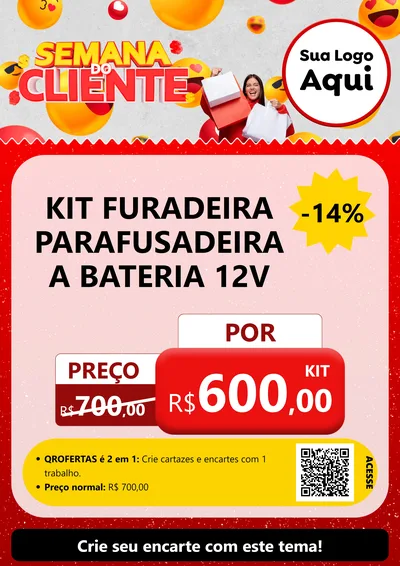 Modelo de Cartaz para Cartaz A4 Vertical com o tema Semana do Cliente para Maquinas e Ferramentas