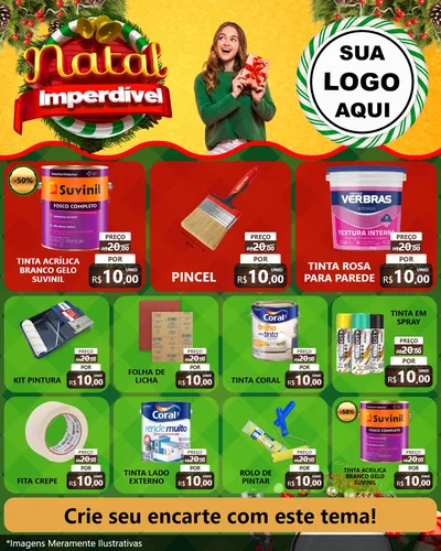 Modelo de Rede Social para Feed Instagram com o tema Natal Imperdível para Tintas e Ferramentas