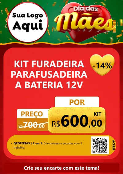 Modelo de Cartaz para Cartaz A4 Vertical com o tema Dia das Mães para Maquinas e Ferramentas