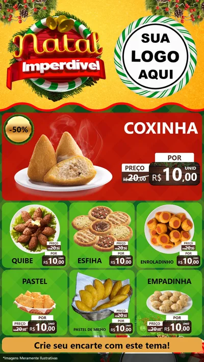 Modelo de Rede Social para Stories com o tema Natal Imperdível para Salgadaria