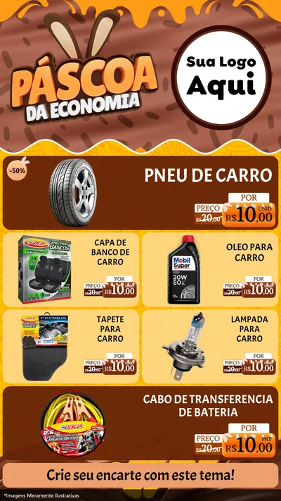 Modelo de TV para TV Vertical com o tema Páscoa da Economia para Auto peças