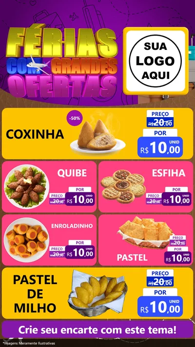 Modelo de TV para TV Vertical com o tema Férias com Grandes Ofertas para Salgadaria