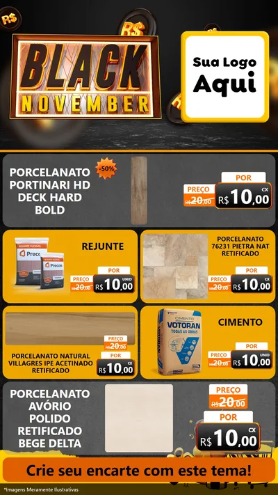 Modelo de TV para TV Vertical com o tema Black November para Pisos e revestimentos