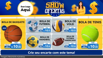 Modelo de TV para TV Horizontal com o tema Show de Ofertas para Artigos Esportivos