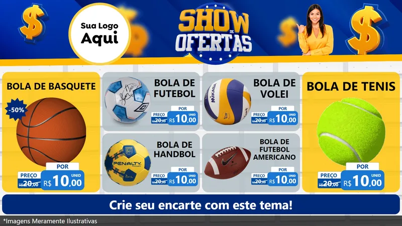 Modelo de TV para TV Horizontal com o tema Show de Ofertas para Artigos Esportivos
