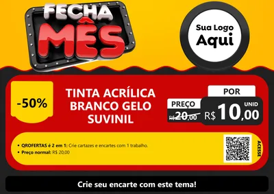 Modelo de Cartaz para Cartaz A4 Horizontal com o tema Fecha Mês para Tintas e Ferramentas