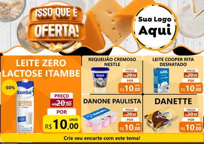 Modelo de Encarte para Encarte A4 Horizontal com o tema Isso Que É Oferta para Frios e Laticínios