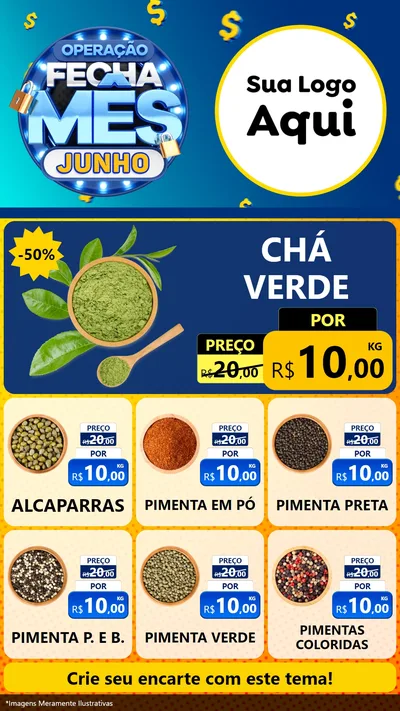 Modelo de Rede Social para Stories com o tema Operação Fecha Mês, Junho para Produtos Naturais