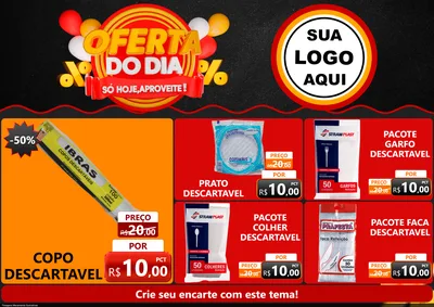Modelo de Encarte para Encarte A4 Horizontal com o tema Oferta do Dia - Só hoje, Aproveite! para Embalagens