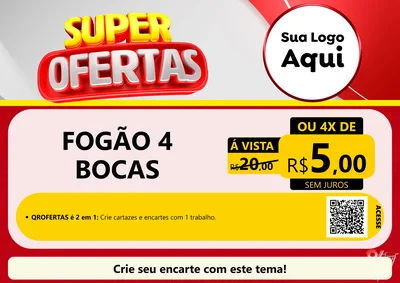Modelo de Cartaz para Cartaz A4 Horizontal com o tema Super Ofertas para Móveis e Eletro