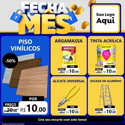 Modelo de Rede Social para Feed Facebook com o tema Fecha Mês para Material para Construção
