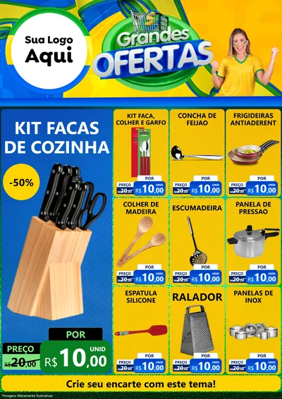 Modelo de Encarte para Encarte A4 Vertical com o tema Grandes Ofertas para Utilidades Domésticas