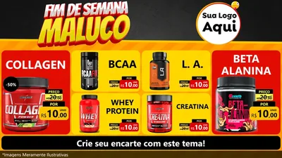 Modelo de TV para TV Horizontal com o tema Final de Semana Maluco para Suplementos alimentares