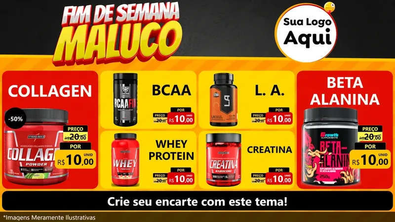Modelo de TV para TV Horizontal com o tema Final de Semana Maluco para Suplementos alimentares