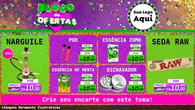 Modelo de TV para TV Horizontal com o tema Bloco de Ofertas para Tabacaria