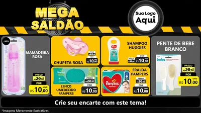 Modelo de TV para TV Horizontal com o tema Mega Saldão para Bebês