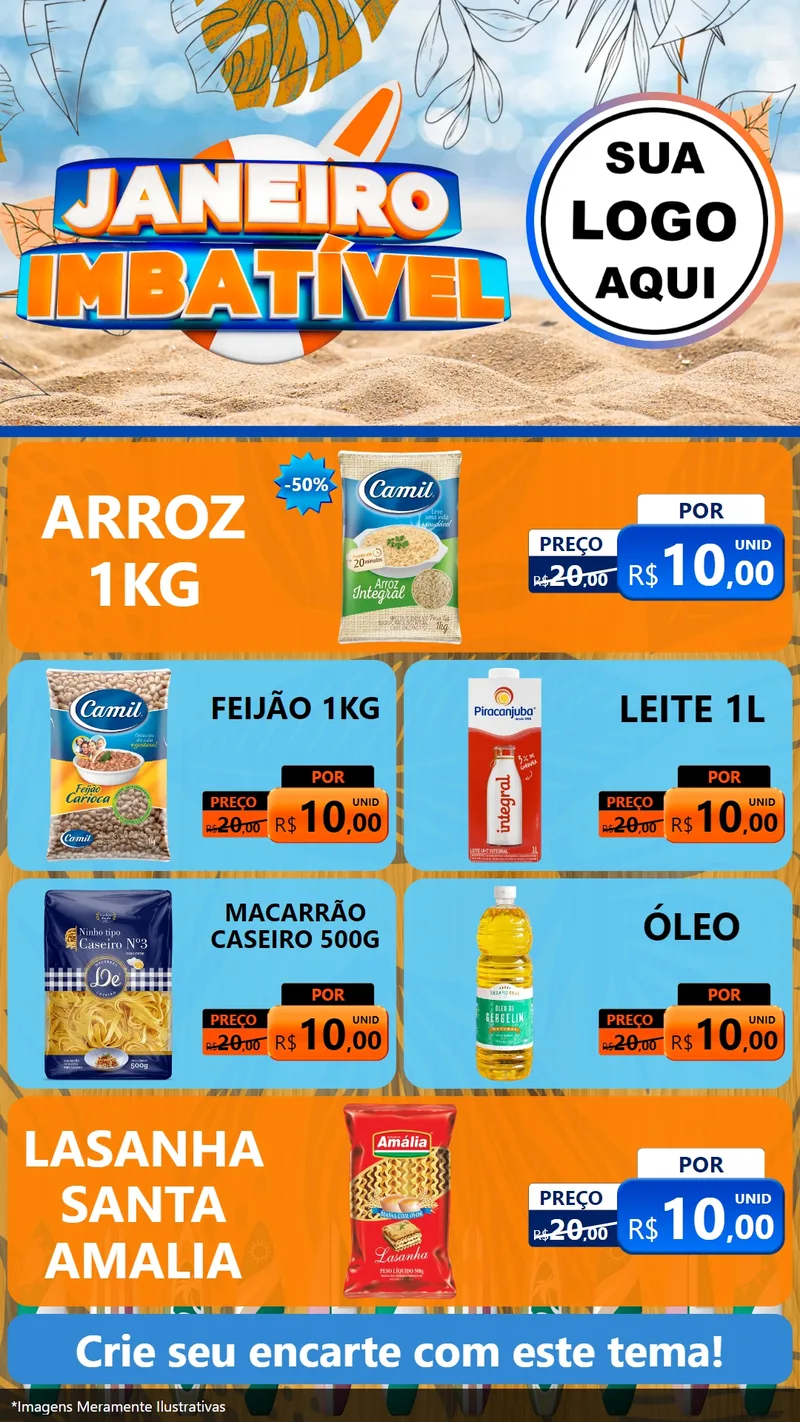 Modelo de TV para TV Vertical com o tema Janeiro Imbatível para Supermercado