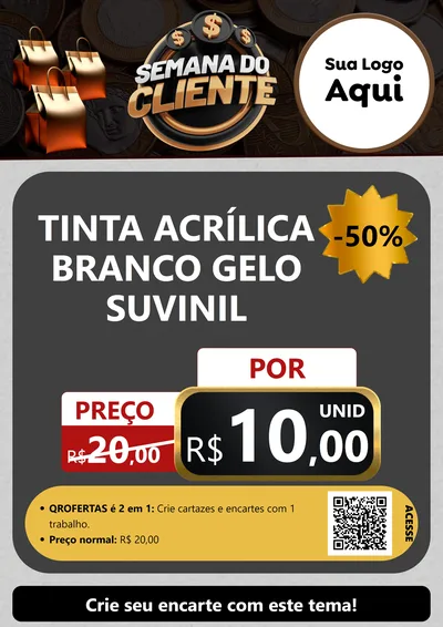 Modelo de Cartaz para Cartaz A4 Vertical com o tema Semana do Cliente para Tintas e Ferramentas