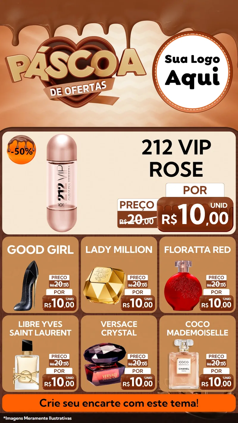 Modelo de Rede Social para Stories com o tema Páscoa de Ofertas para Perfumes
