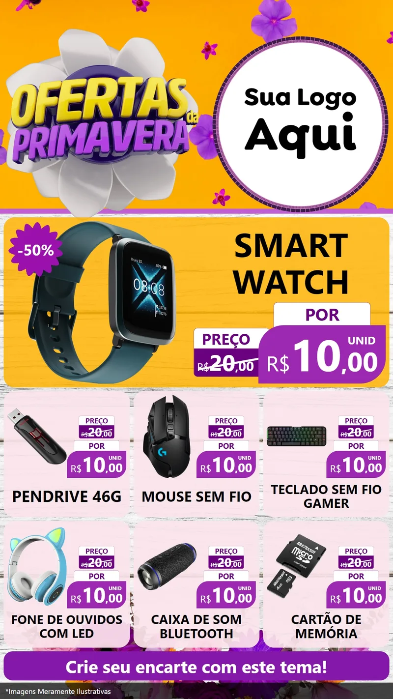 Modelo de Rede Social para Stories com o tema Ofertas Da Primavera para Informática