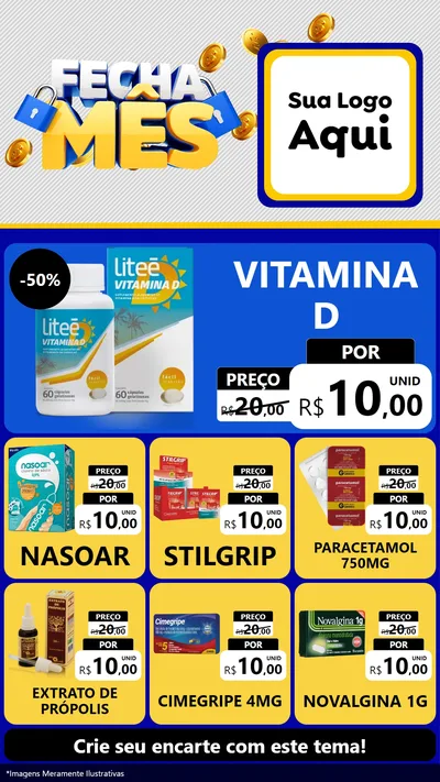 Modelo de Rede Social para Stories com o tema Fecha Mês para Farmácia