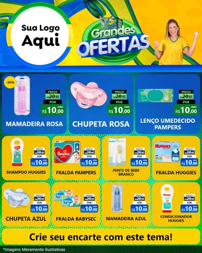 Modelo de Rede Social para Feed Instagram com o tema Grandes Ofertas para Bebês