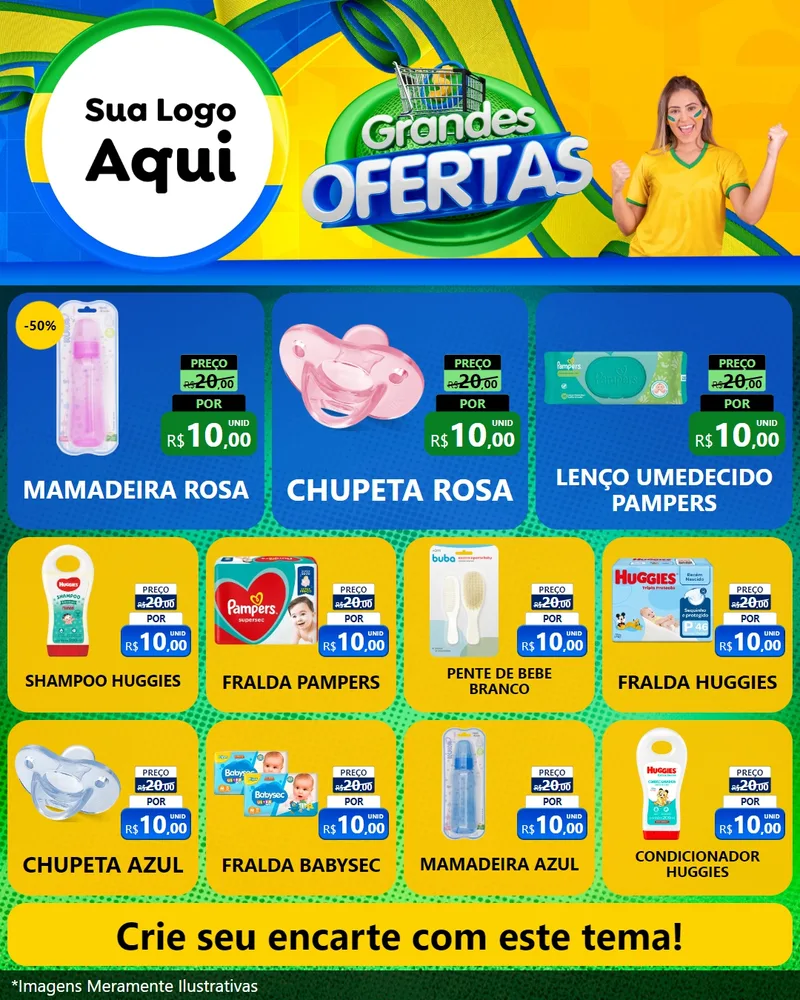 Modelo de Rede Social para Feed Instagram com o tema Grandes Ofertas para Bebês