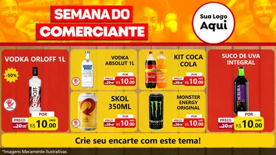 Modelo de TV para TV Horizontal com o tema Semana do Comerciante para Distribuidora de bebidas