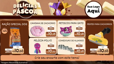 Modelo de TV para TV Horizontal com o tema Delícias de Páscoa para Pet Shop