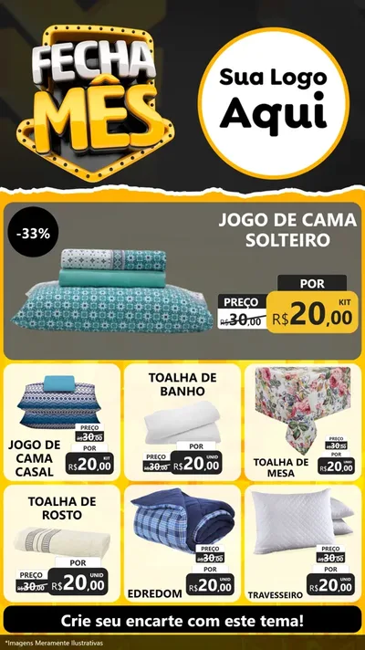 Modelo de Rede Social para Stories com o tema Fecha Mês para Cama, Mesa e Banho