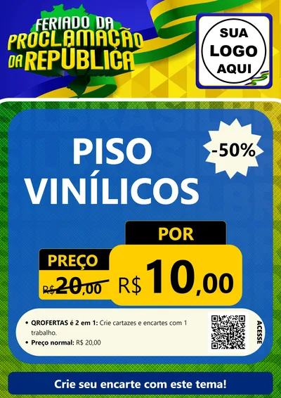 Modelo de Cartaz para Cartaz A4 Vertical com o tema Feriado da Proclamação da República para Material para Construção
