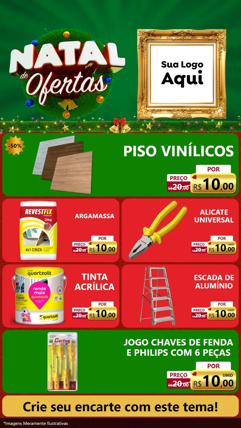 Modelo de TV para TV Vertical com o tema Natal de Ofertas para Material para Construção