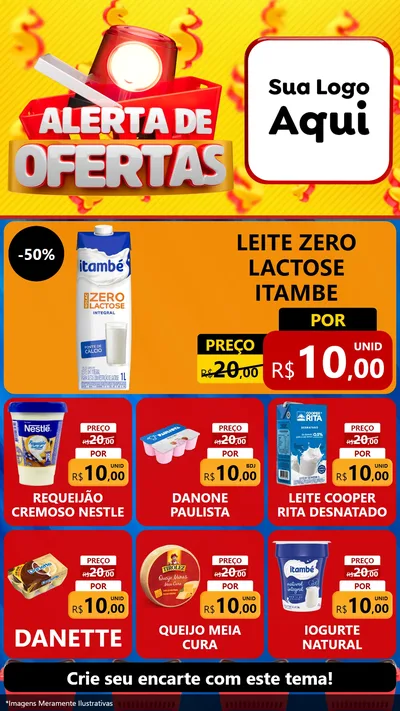 Modelo de Rede Social para Stories com o tema Alerta de Ofertas para Frios e Laticínios