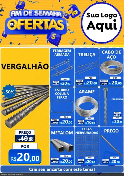 Modelo de Encarte para Encarte A4 Vertical com o tema Fim de Semana de Ofertas para Ferragens