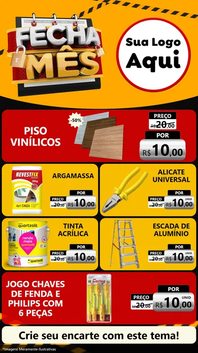 Modelo de TV para TV Vertical com o tema Fecha Mês para Material para Construção