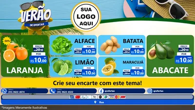 Modelo de TV para TV Horizontal com o tema Verão de Ofertas para Hortifrúti