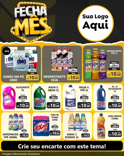 Modelo de Rede Social para Feed Instagram com o tema Fecha Mês para Produtos de Limpeza