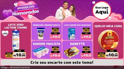 Modelo de TV para TV Horizontal com o tema Semana dos Namorados para Frios e Laticínios
