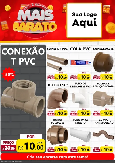 Modelo de Encarte para Encarte A4 Vertical com o tema Mais Barato para Tubos e conexões