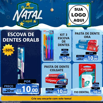 Modelo de Rede Social para Feed Facebook com o tema O Melhor Natal É Aqui! para Higiene Pessoal
