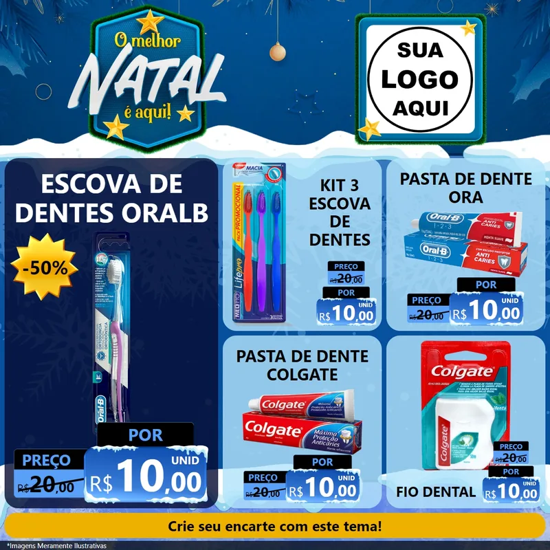 Modelo de Rede Social para Feed Facebook com o tema O Melhor Natal É Aqui! para Higiene Pessoal