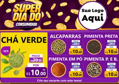 Modelo de Encarte para Encarte A4 Horizontal com o tema Super Dia do Consumidor para Produtos Naturais