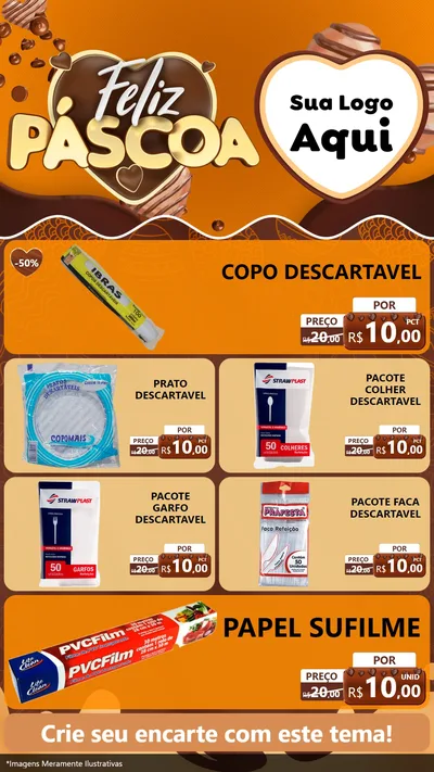 Modelo de TV para TV Vertical com o tema Feliz Páscoa para Embalagens