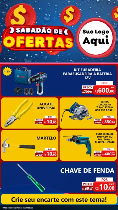 Modelo de TV para TV Vertical com o tema Sabadão de Ofertas para Maquinas e Ferramentas