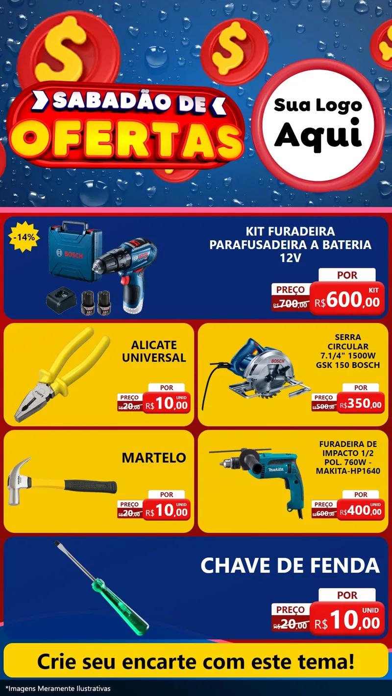 Modelo de TV para TV Vertical com o tema Sabadão de Ofertas para Maquinas e Ferramentas