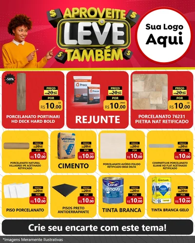 Modelo de Rede Social para Feed Instagram com o tema Aproveite e Leve Também para Pisos e revestimentos